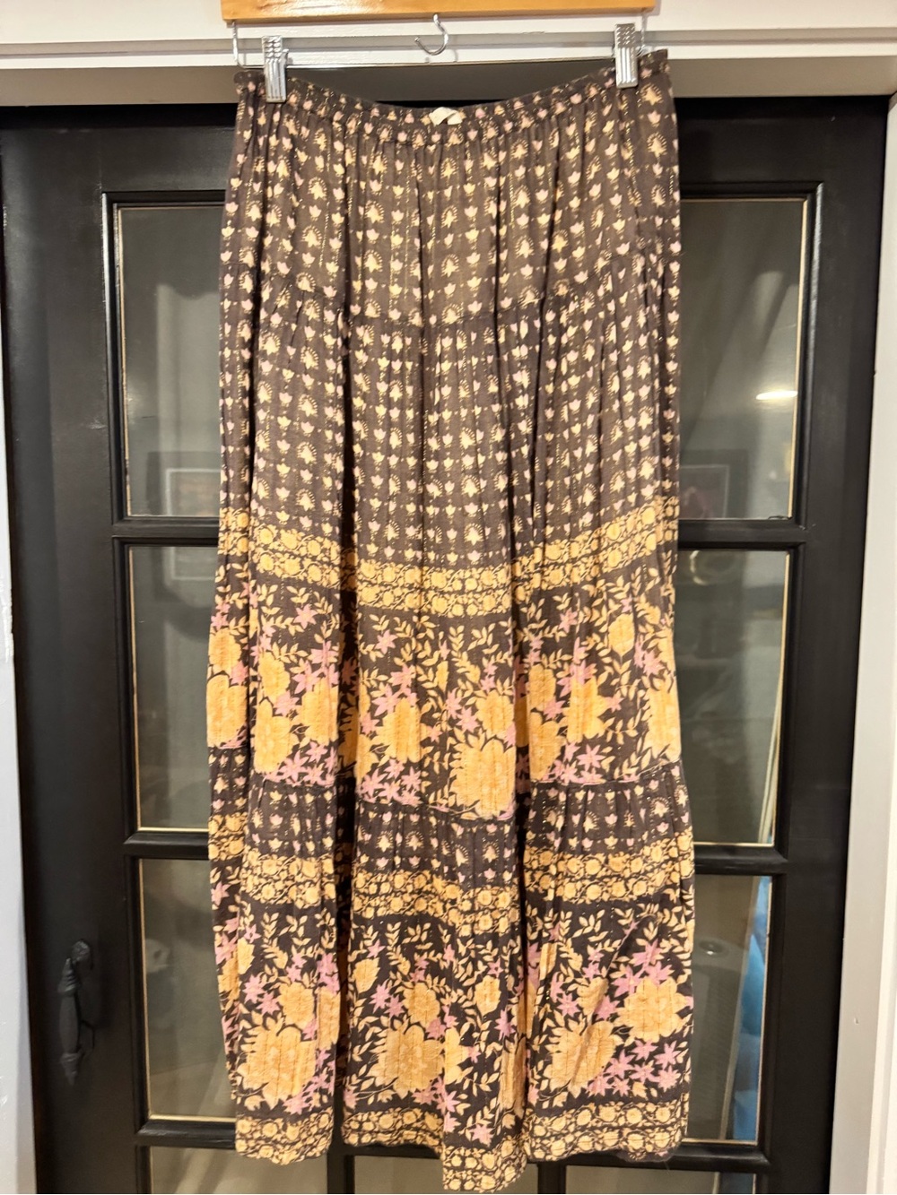 Spell Desert Rose Maxi Skirt - Brown, Yellow & Pink